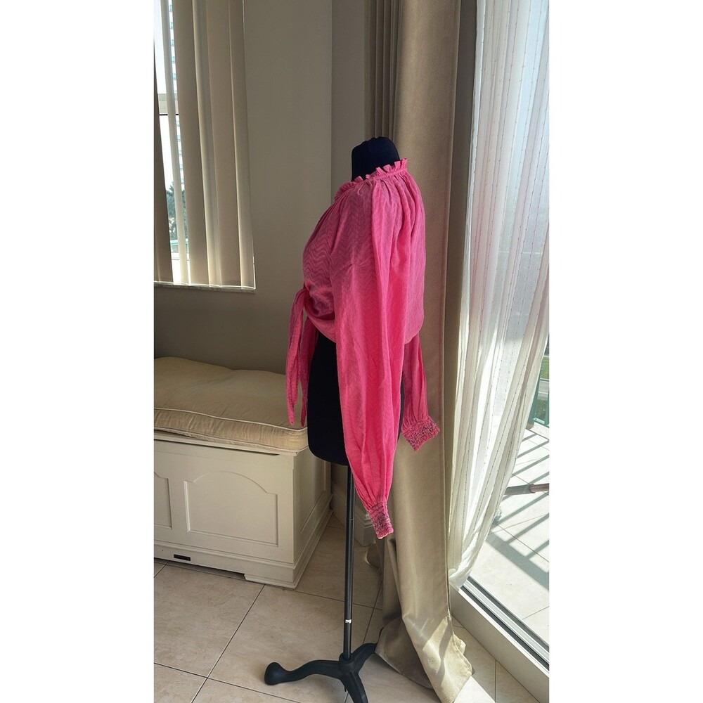 $178 Ramy Brook Tie Front Top Hot Pink Sexy Festival XS - Picture 5 of 8